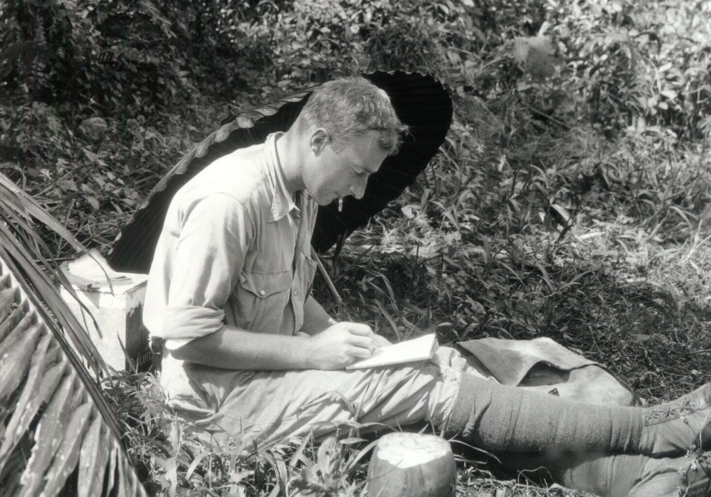 Scientist taking notes in the field